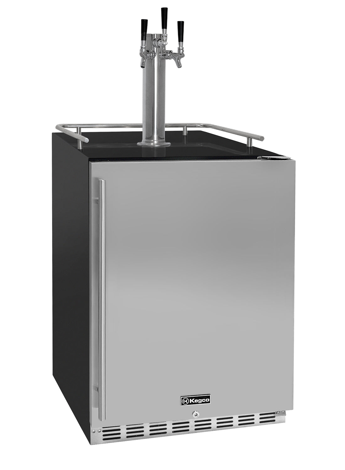 Kegco 24" Wide Triple Tap Built-in Kegerator in Stainless Steel