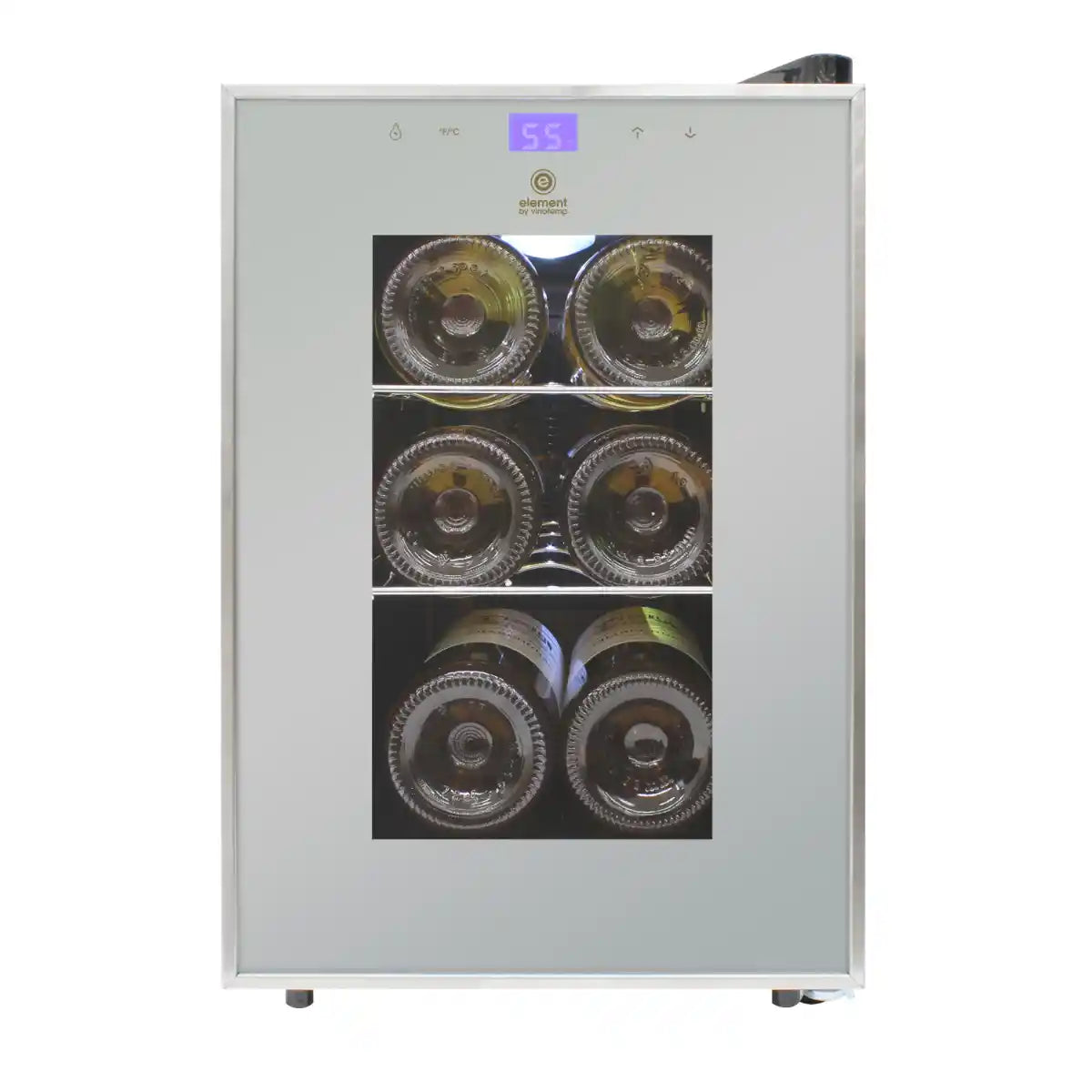 Vinotemp Eco Series Compact Single-Zone Wine Cooler with Touch Screen Controls, 6 Bottle Capacity, in Silver(EL-6SILST)