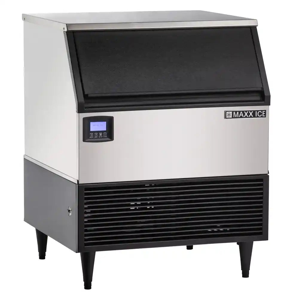 Maxx Ice Intelligent Series Self-Contained Ice Machine, 328 lbs/Day, Full Dice Ice Cubes, with 100 lbs Built-in Ice Storage Bin, in Stainless Steel with Black Trim (MIM320N)
