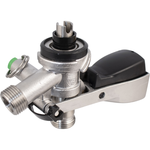 Komos Stainless Steel Sanke Keg Beer Tap - S-Style Keg Coupler (With PRV)