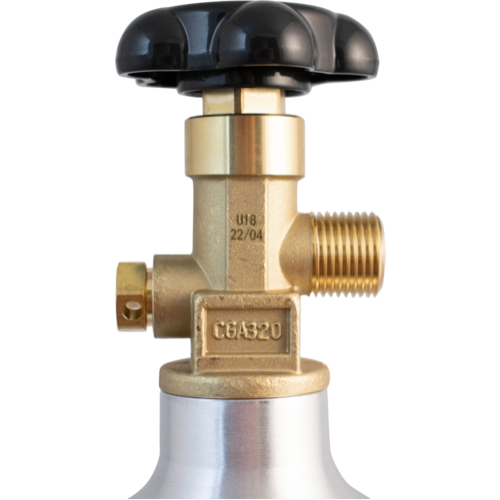 Komos 2.5 lb CO2 Tank Premium Aluminum New CGA320 Valve US DOT Approved