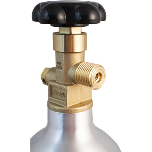 Komos 2.5 lb CO2 Tank Premium Aluminum New CGA320 Valve US DOT Approved