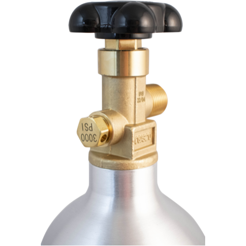 Komos 2.5 lb CO2 Tank Premium Aluminum New CGA320 Valve US DOT Approved
