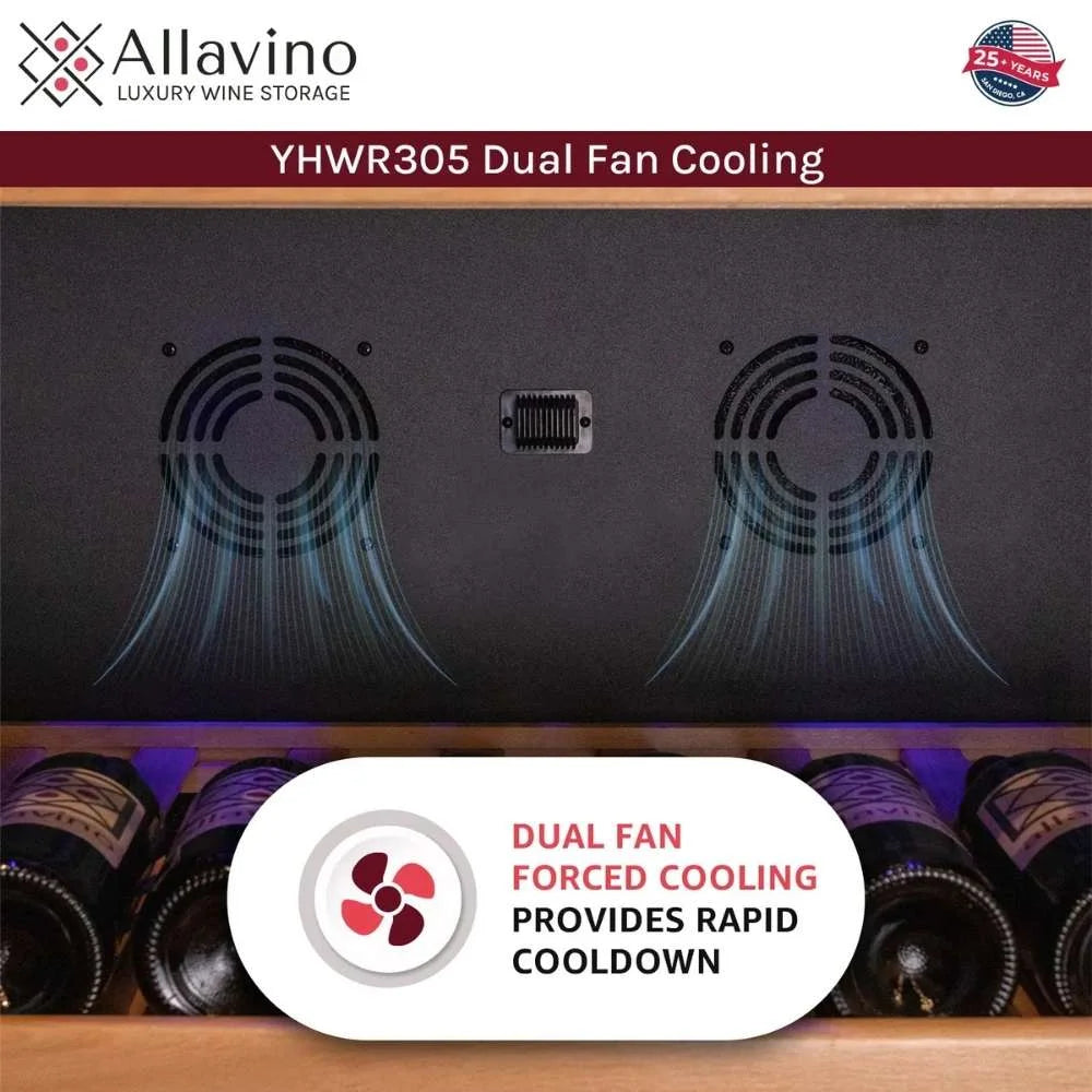Allavino YHWR305 Wine Refrigerator Dual Fan Cooling Infographics