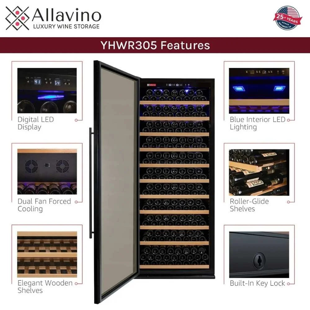 YHWR305 Wine Refrigerator Main Features Infographic Image