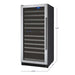illustration of dimensions of Allavino FlexCount II 121 Bottle Dual Zone Wine Refrigerator