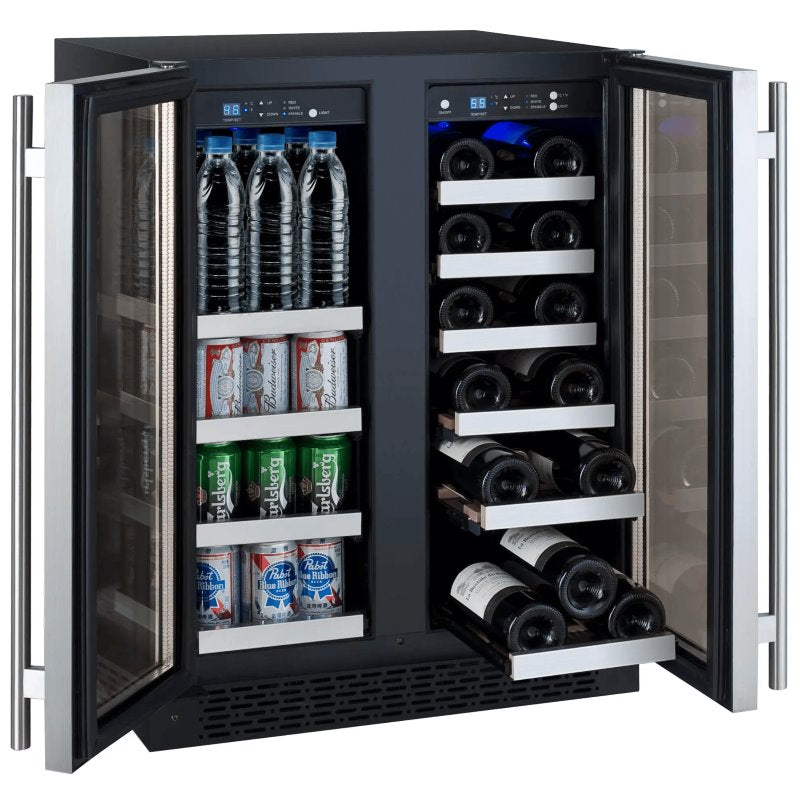 image of Allavino FlexCount II VSWB-2SF20 Wine Refrigerator + Beverage Center with both doors open