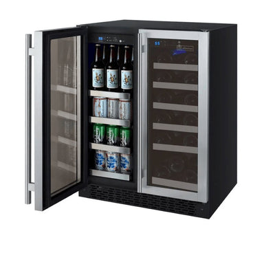 Allavino FlexCount II VSWB-2SF20 Wine Refrigerator + Beverage Center open door image