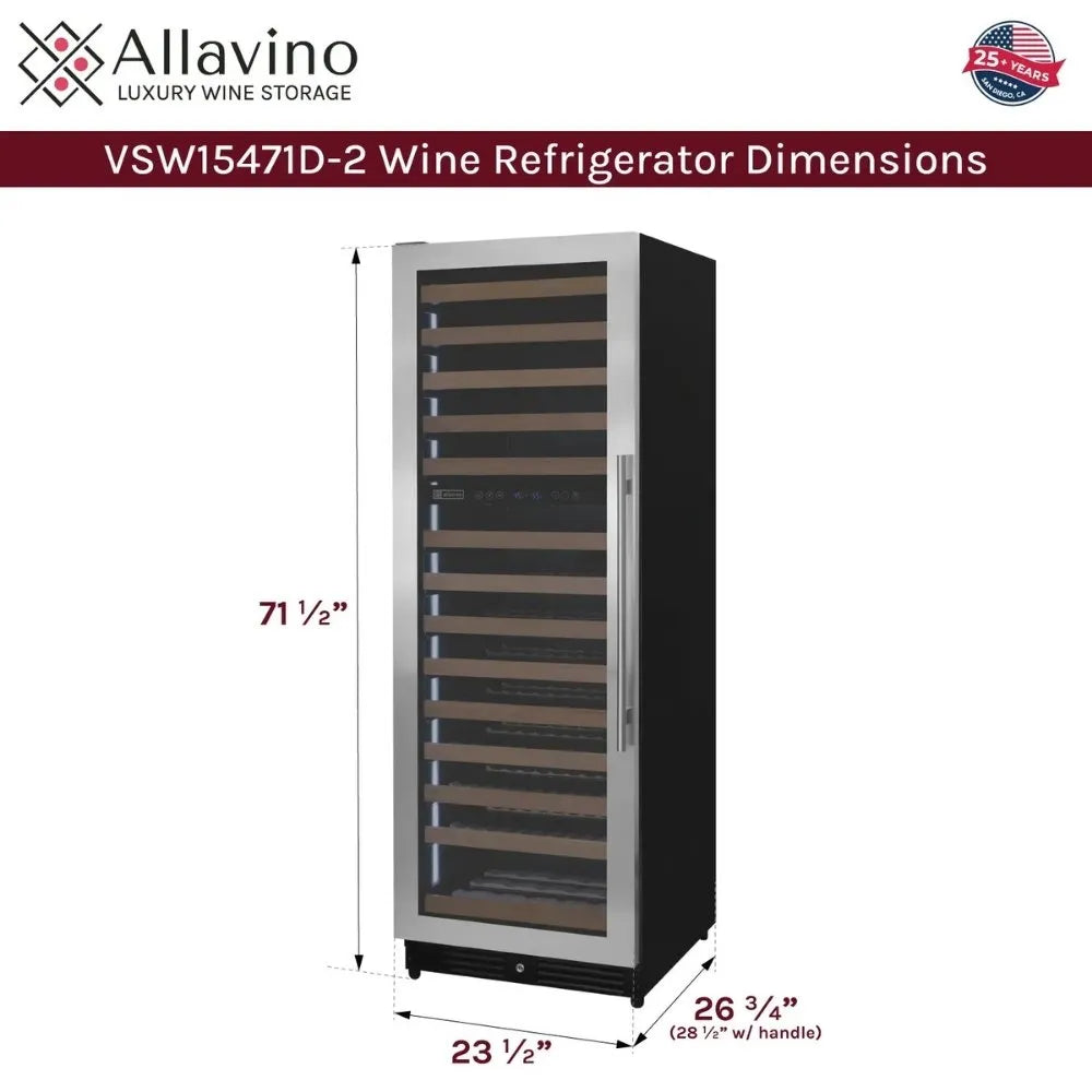 Allavino VSW15471D-2 Wine Fridge Dimensions Illustration