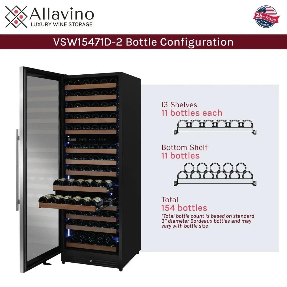Allavino VSW15471D-2 Wine Cooler Bottle Configuration Illustration
