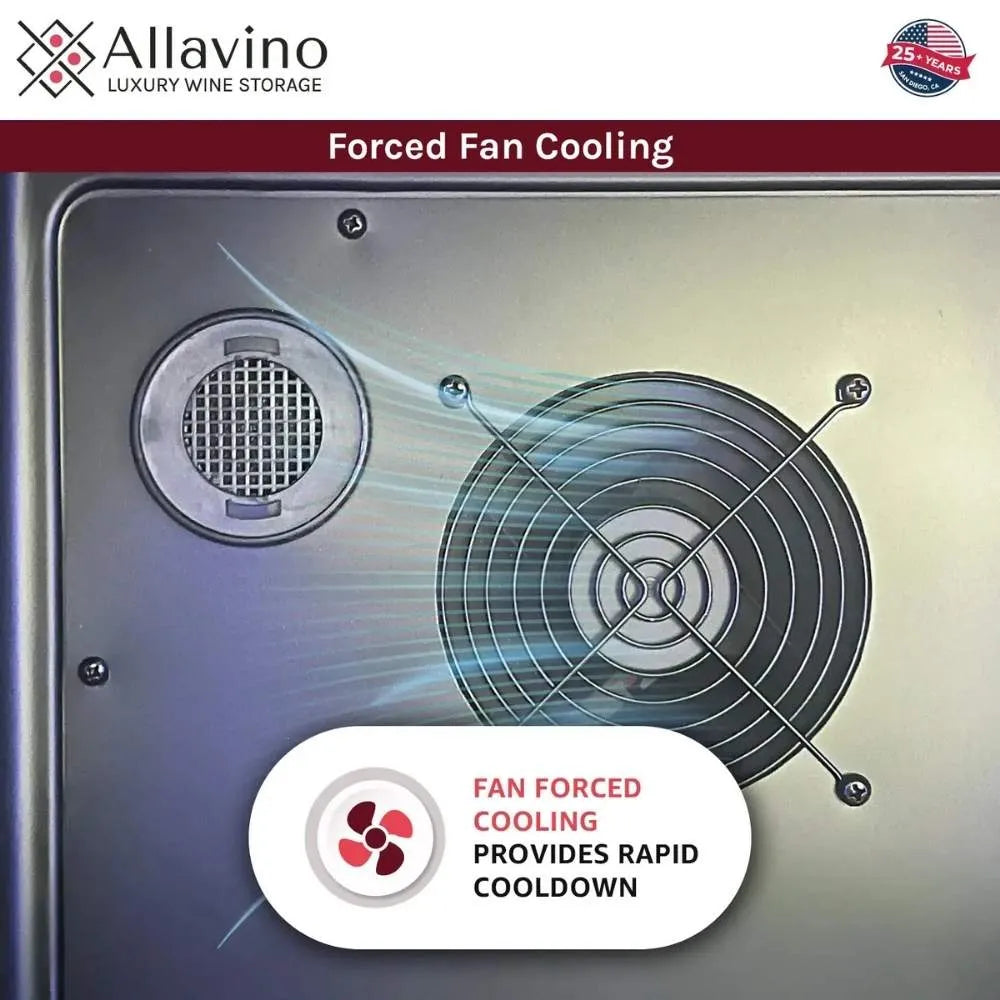 Allavino VSW15471D-2 Wine Cooler Fan Forced Cooling Feature Infographic