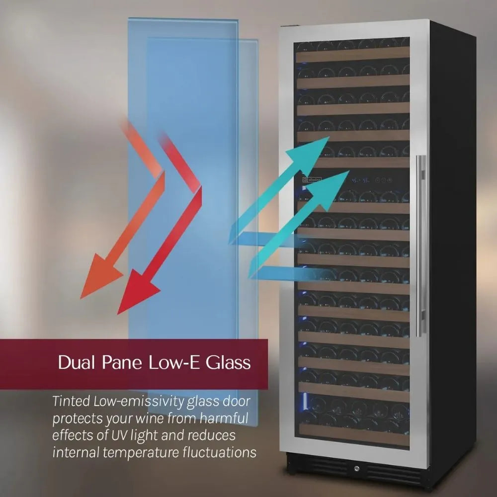 Infographic of Allavino VSW15471d-2 Wine Fridge Dual Pane Glass Feature