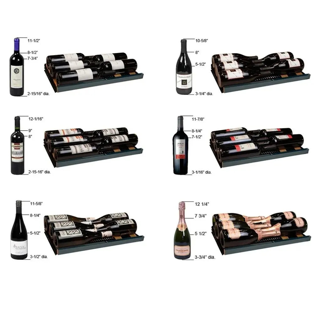 Illustration of Capacity per Bottle Size Estimation of Allavino VSW6771S-1 Wine Fridge