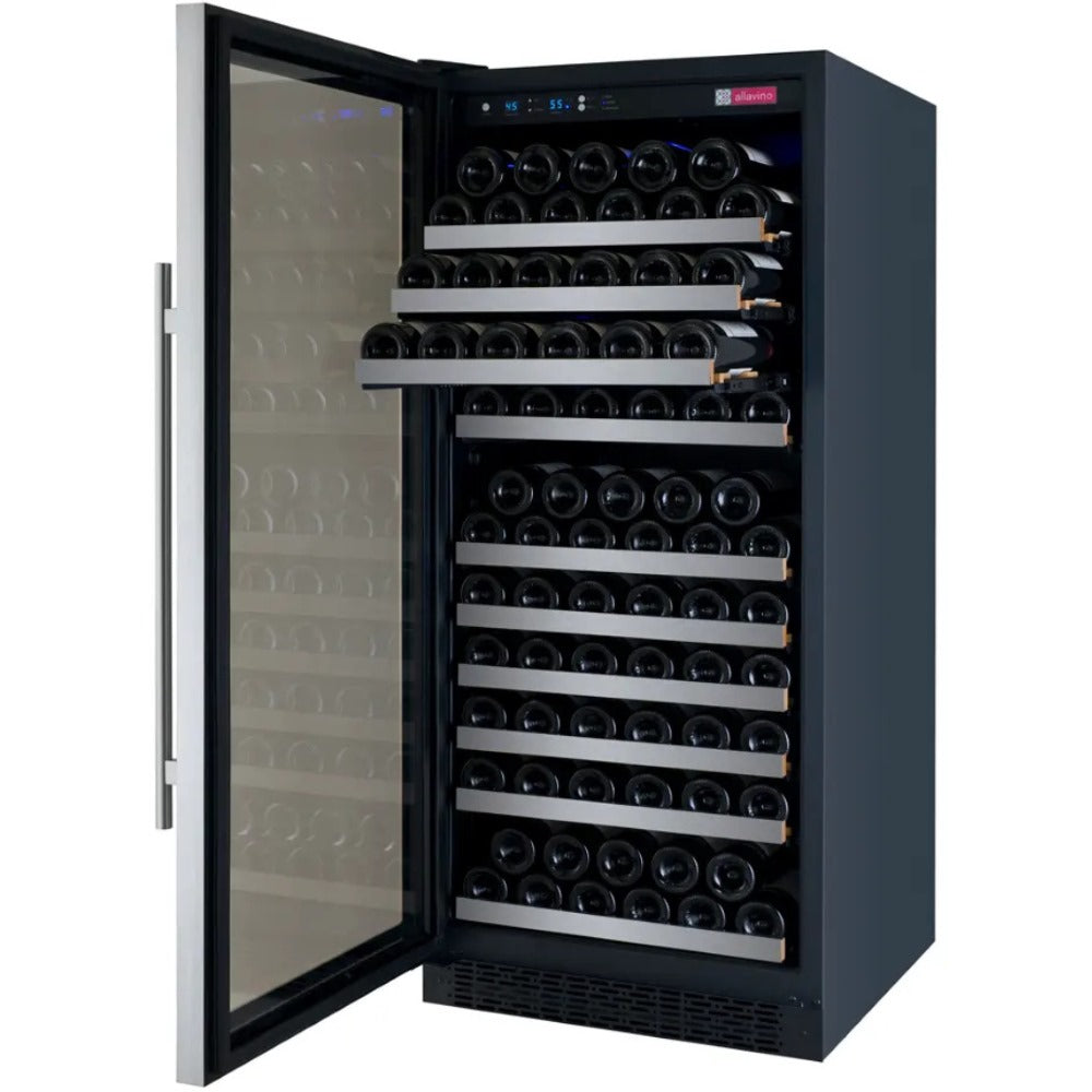 rack of the Allavino VSWR128-1SL20 Wine Cooler slightly pulled out