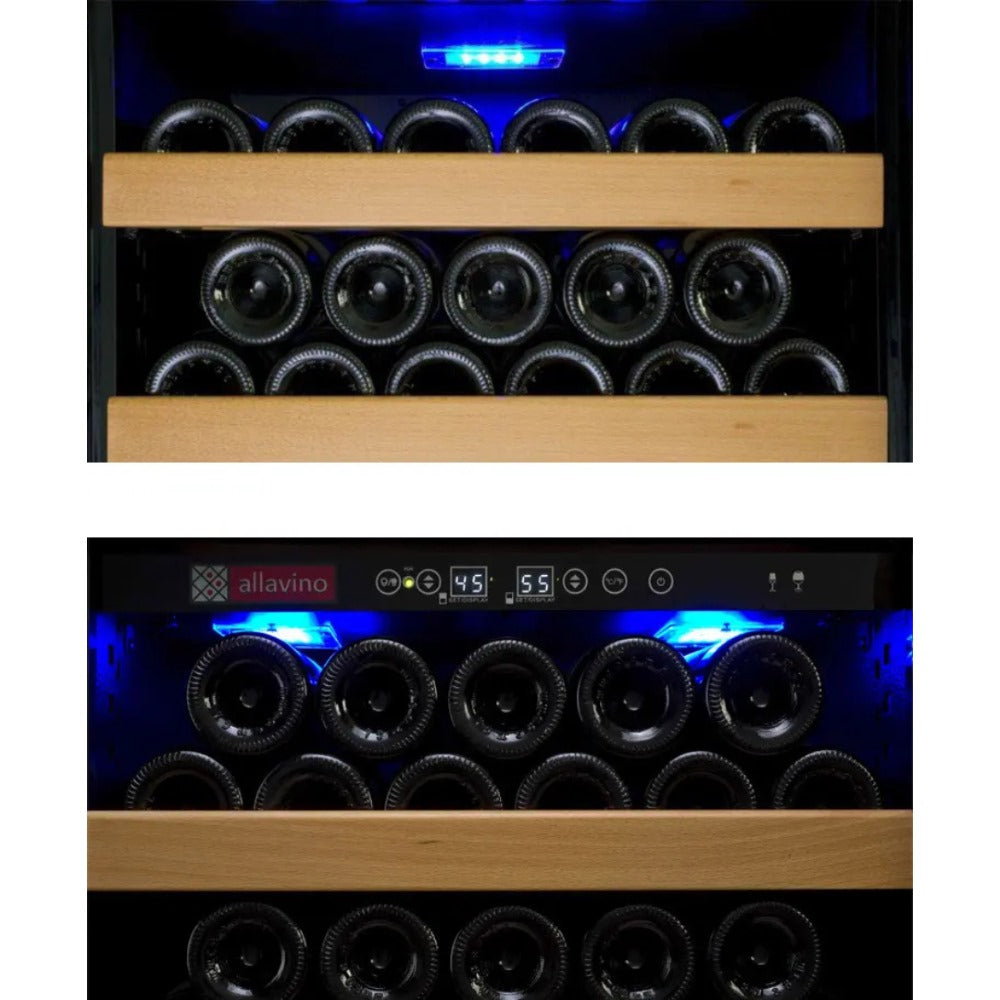 temperature control and lights of the Allavino YHWR305-1BL20 Wine Refrigerator