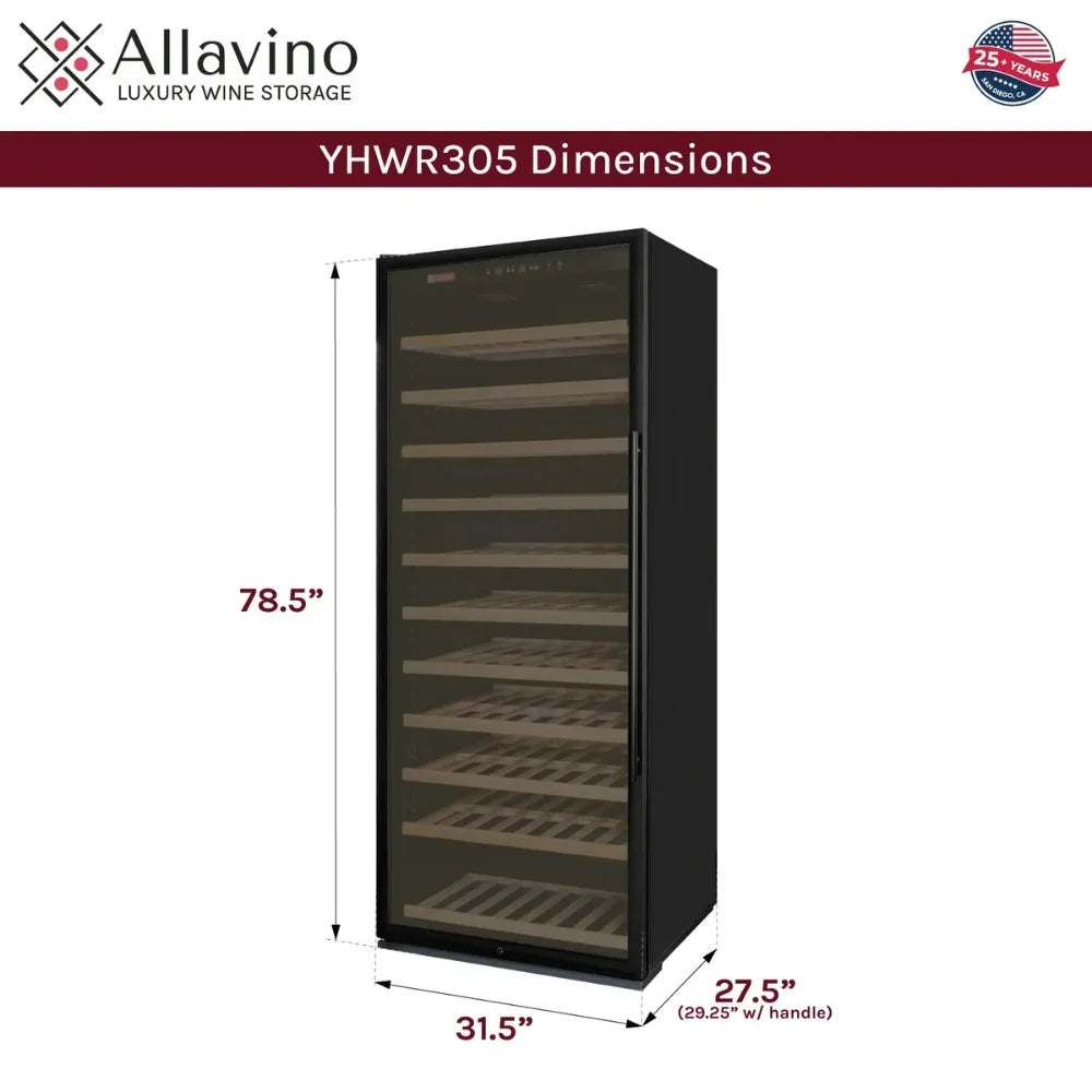 Allavino 305 Bottle Wine Cooler Dimensions Illustration