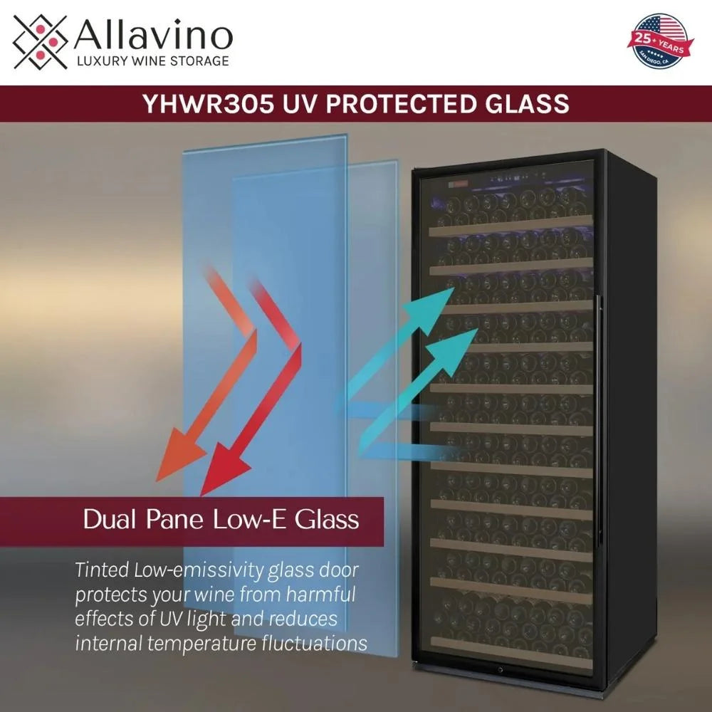 YHWR305 Wine Cooler Dual Pane Glass Infographic Image