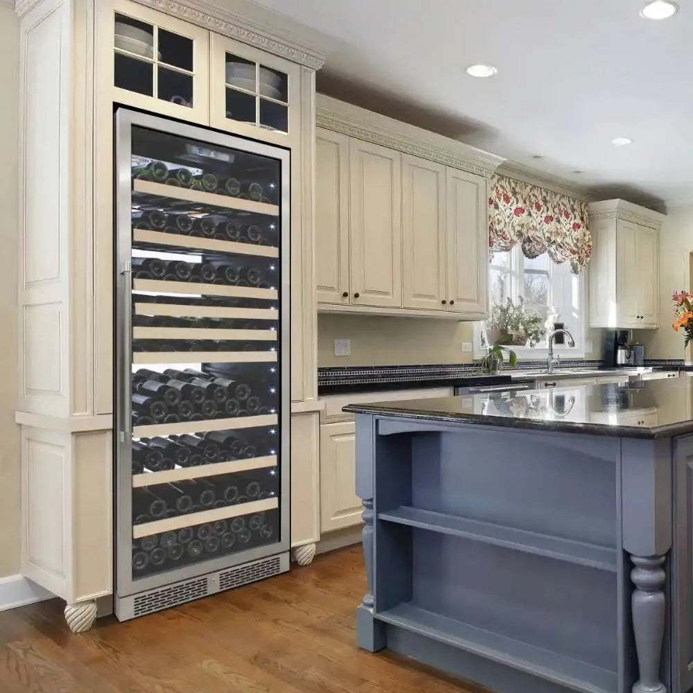 Built-in Vinotemp EL-300DSWL Wine Cooler Dining Room Setup Photo