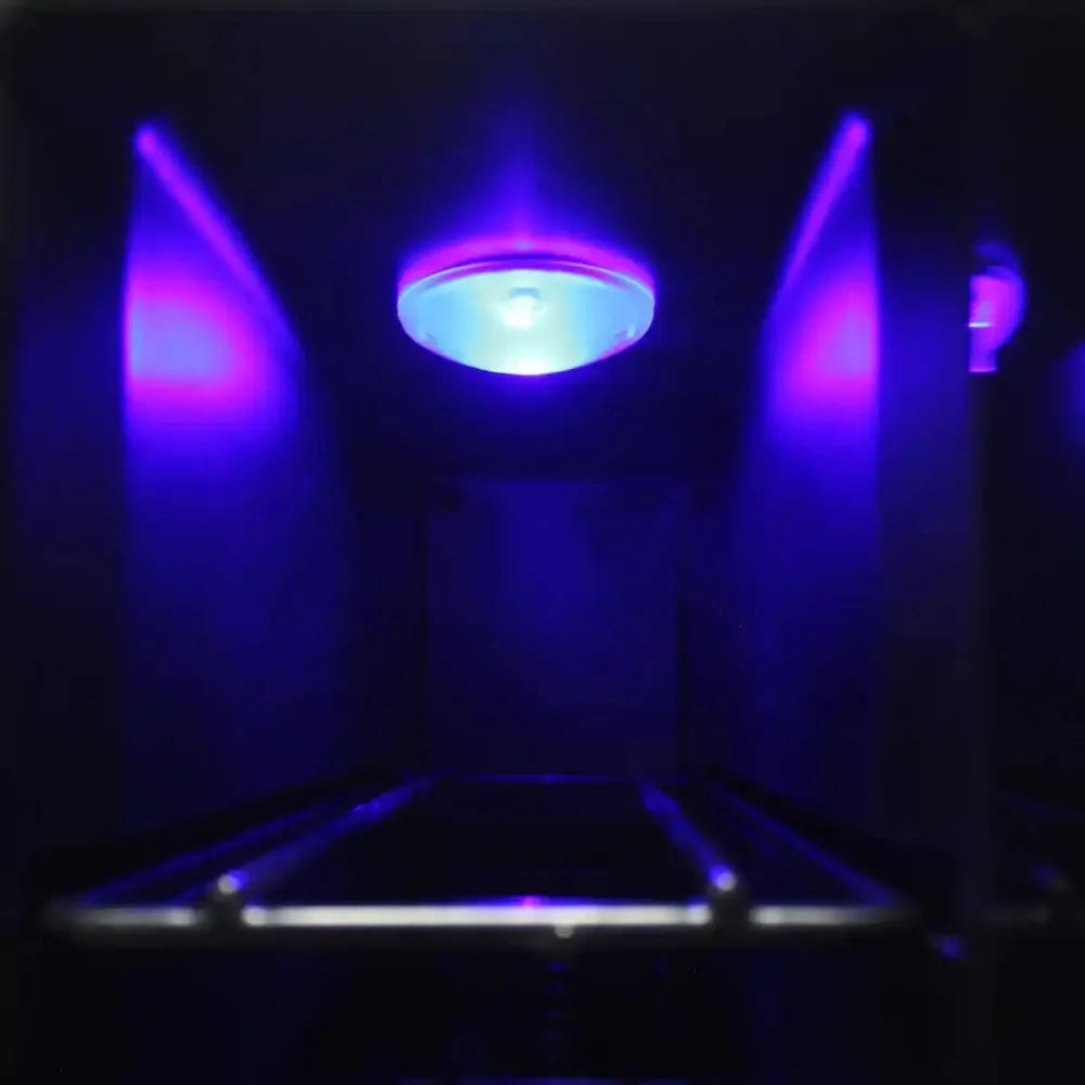 Vinotemp EL-7TS-BLACK Wine Cooler Blue LED Light Interior Close Up Photo