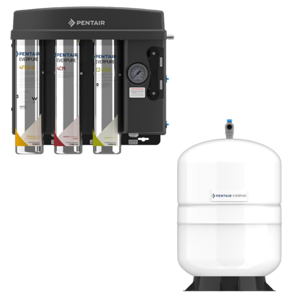 Pentair Everpure EZ-RO Reverse Osmosis System with Hydropneumatic Tank (For Coffee, Espresso, Tea & Ice)