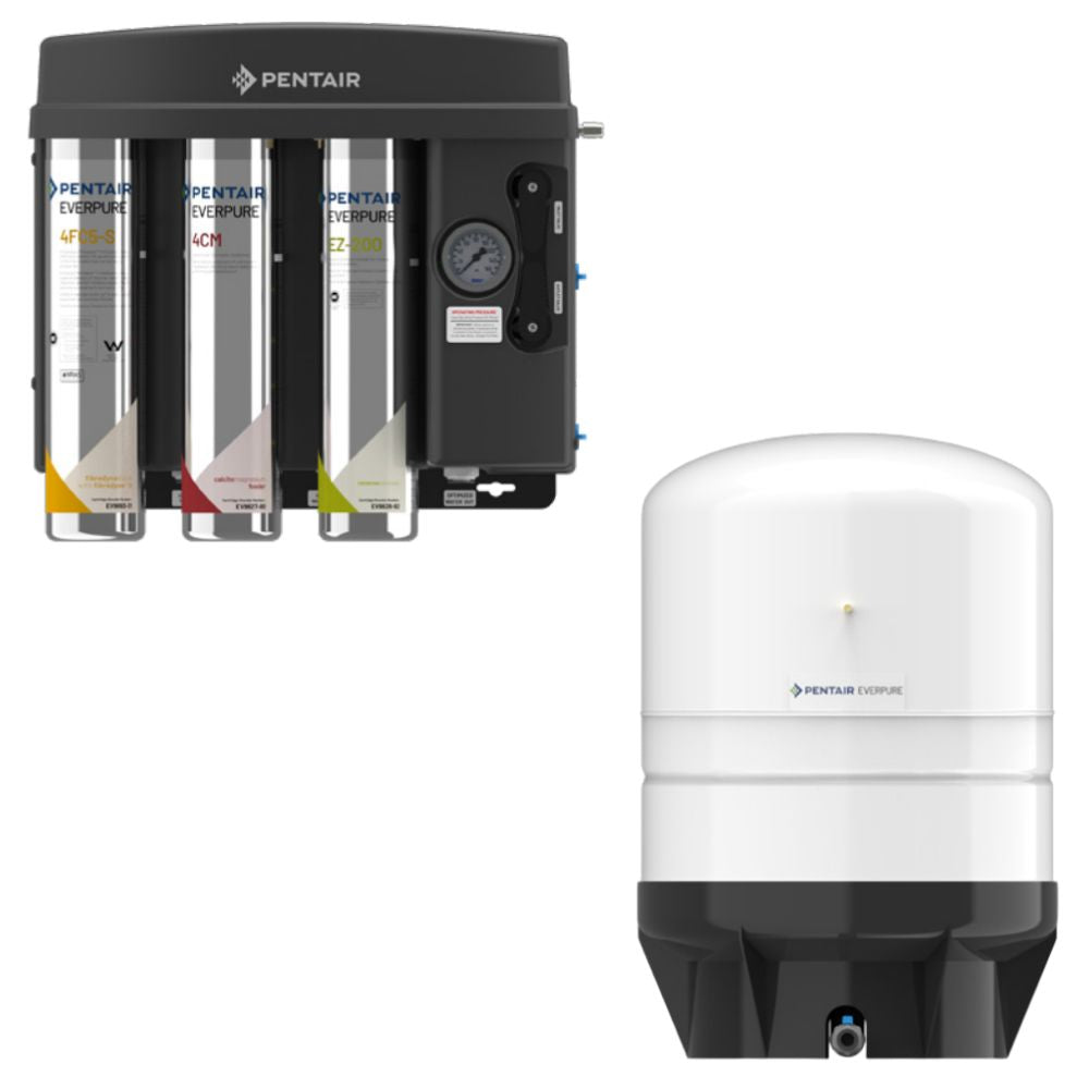 Pentair Everpure EZ-RO Reverse Osmosis System with Hydropneumatic Tank (For Coffee, Espresso, Tea & Ice)