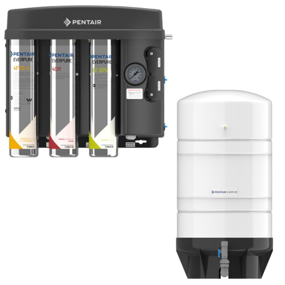 Pentair Everpure EZ-RO Reverse Osmosis System with Hydropneumatic Tank (For Coffee, Espresso, Tea & Ice)