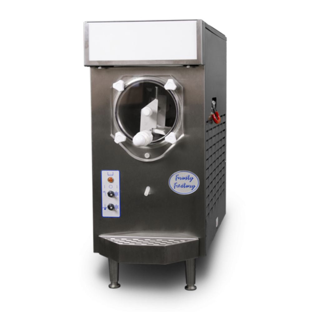 Frosty Factory Model 127A commercial frozen drink machine with illuminated display and compact counter design