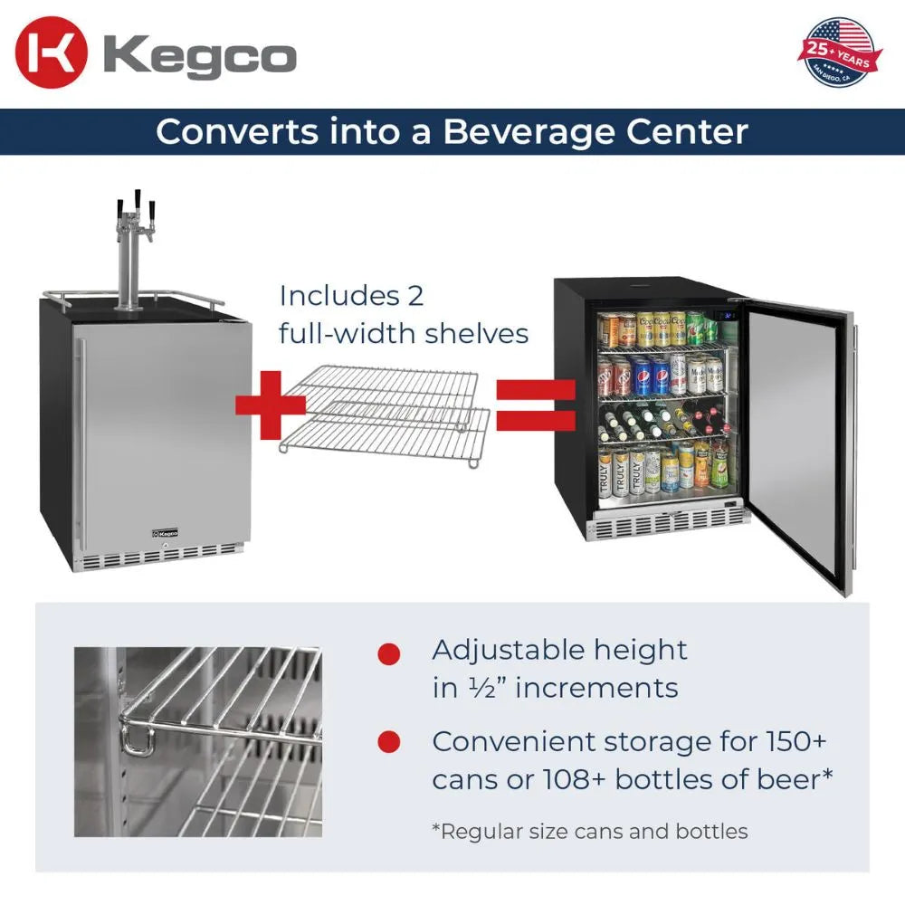 Kegco HK38BSU-3 Built-In Kegerator to Fridge Conversion Infographic