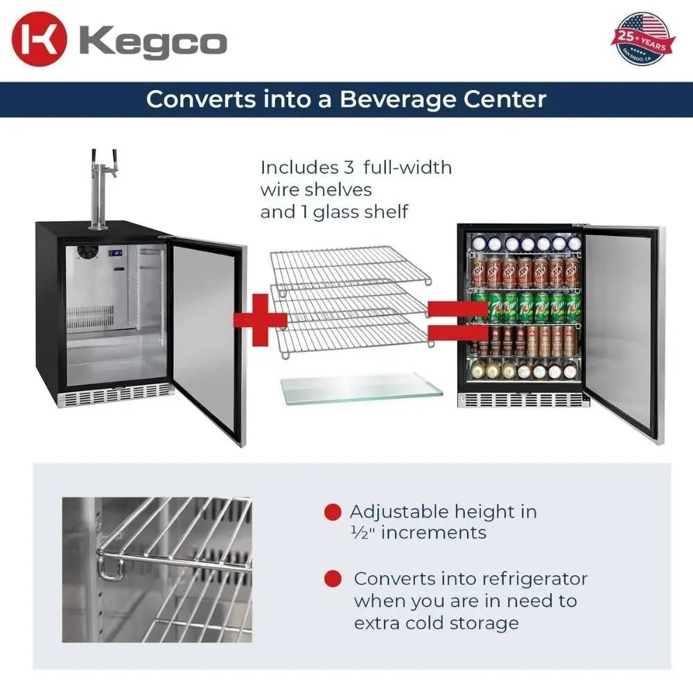 Kegco HK48BSA-2 Kegerator to Refrigerator Conversion Infographic