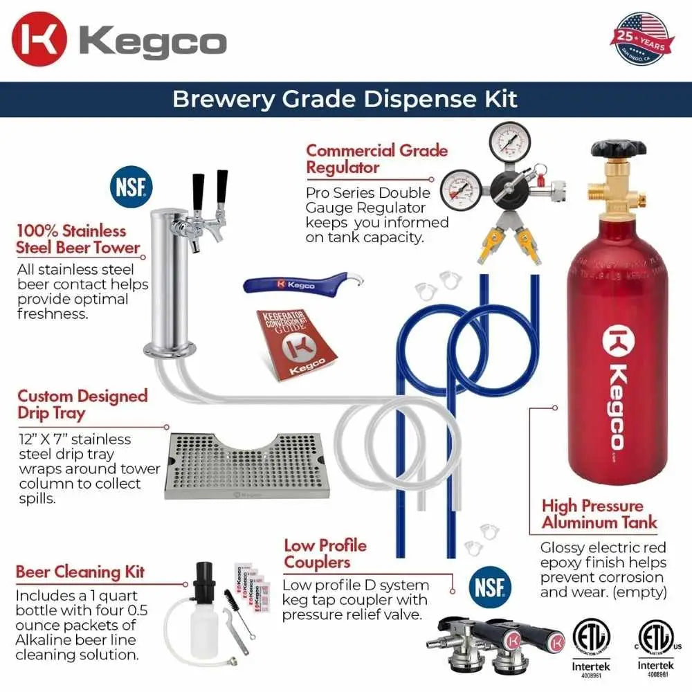 Infographic of Kegco HK48BSA-2 Kegerator Dispense Kit Features