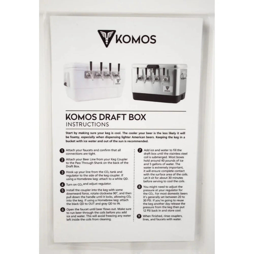 Komos Rubicon Jockey Box (4 Tap) - Front Entry Instructions Close Up Photo