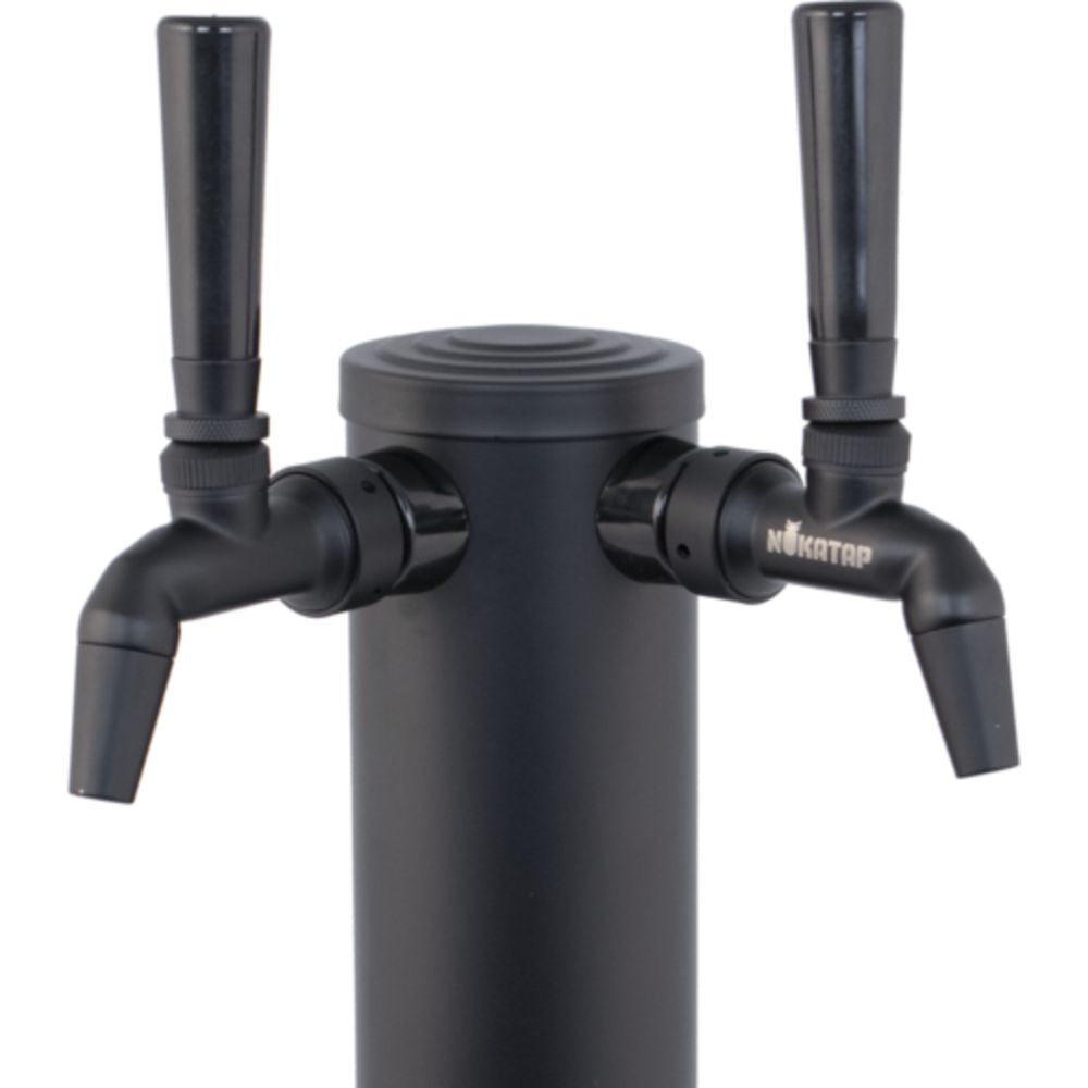 Komos Matte Black Draft Tower w/ NukaTap Faucets (w/ Duotight Fittings)