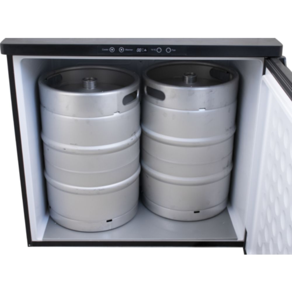 Komos 35-2/5" Double-Wide Freestanding Stainless Steel Air-Cooled Towers Kegerator