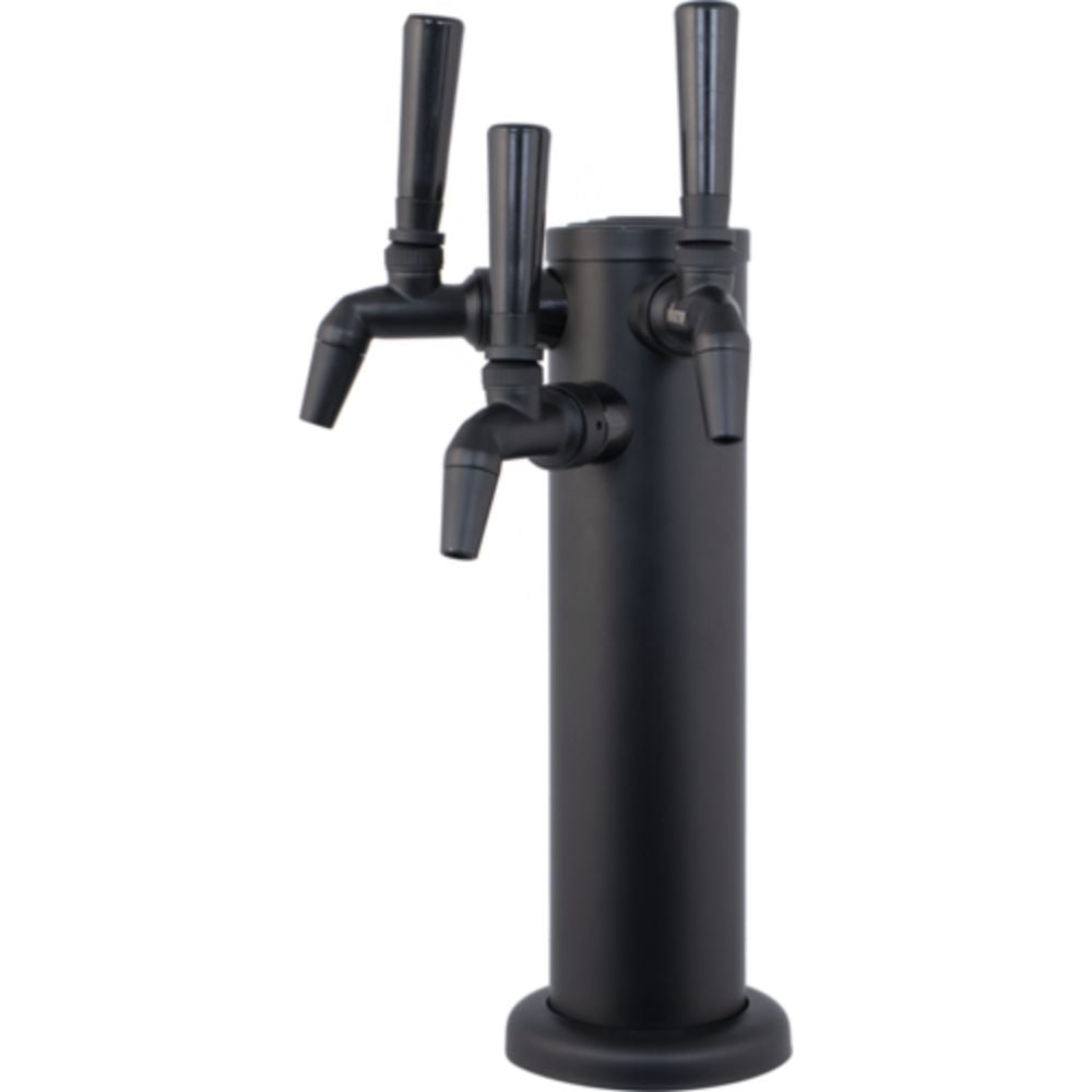 Komos Matte Black Draft Tower w/ NukaTap Faucets (w/ Duotight Fittings)