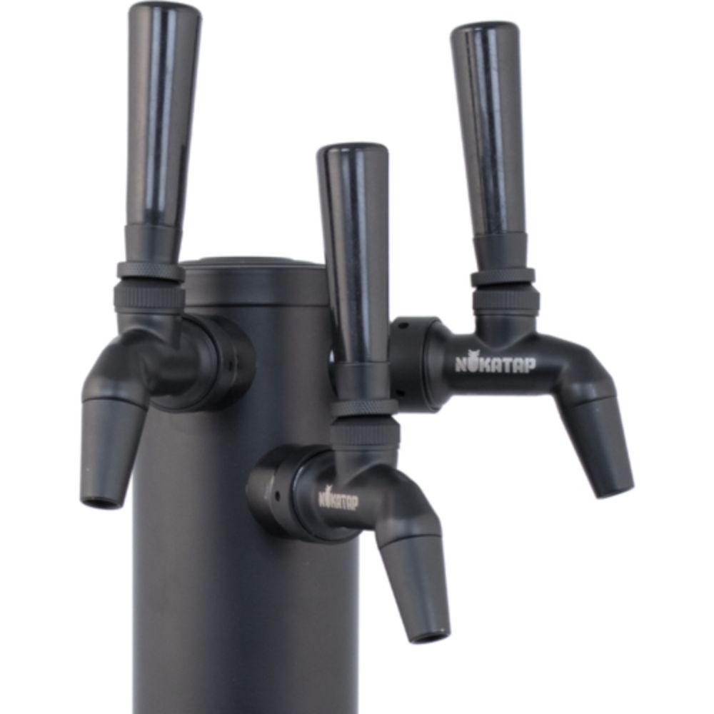 Komos Matte Black Draft Tower w/ NukaTap Faucets (w/ Duotight Fittings)