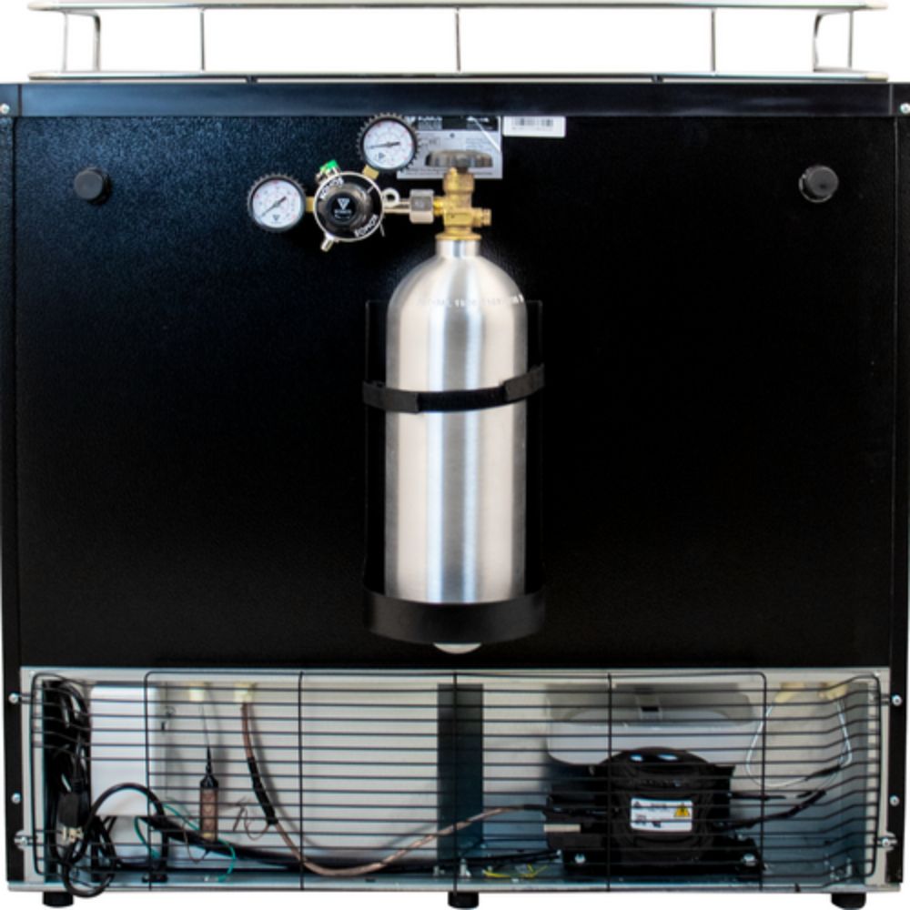 Komos 35-2/5" Double-Wide Freestanding Stainless Steel Air-Cooled Towers Kegerator