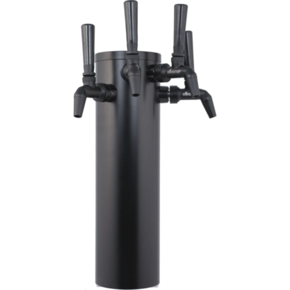 Komos Matte Black Draft Tower w/ NukaTap Faucets (w/ Duotight Fittings)