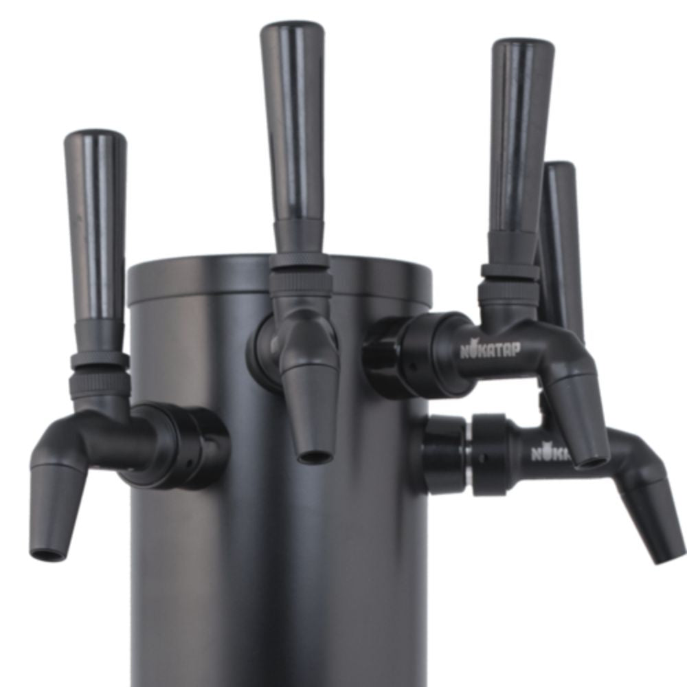 Komos Matte Black Draft Tower w/ NukaTap Faucets (w/ Duotight Fittings)
