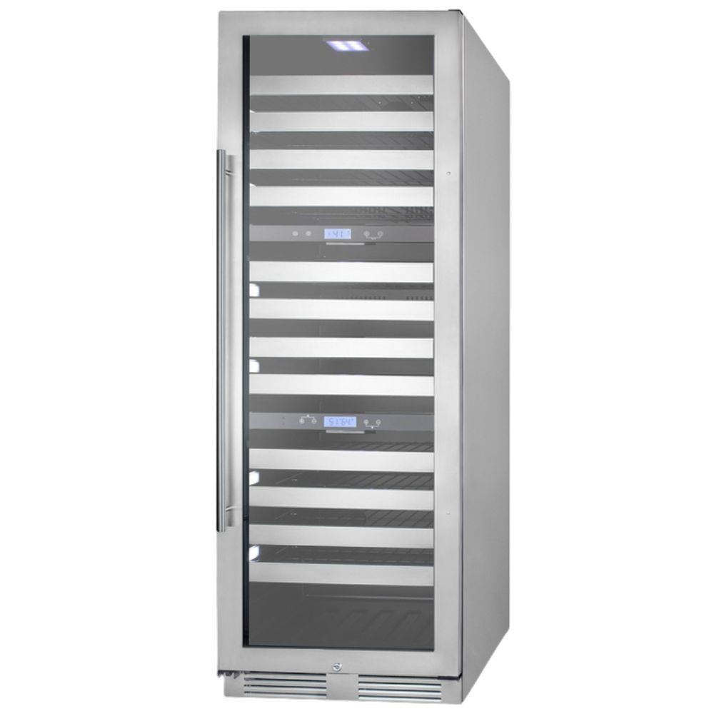 Summit 24" Wide 149 Bottle Triple-Zone Built-In Wine Cooler