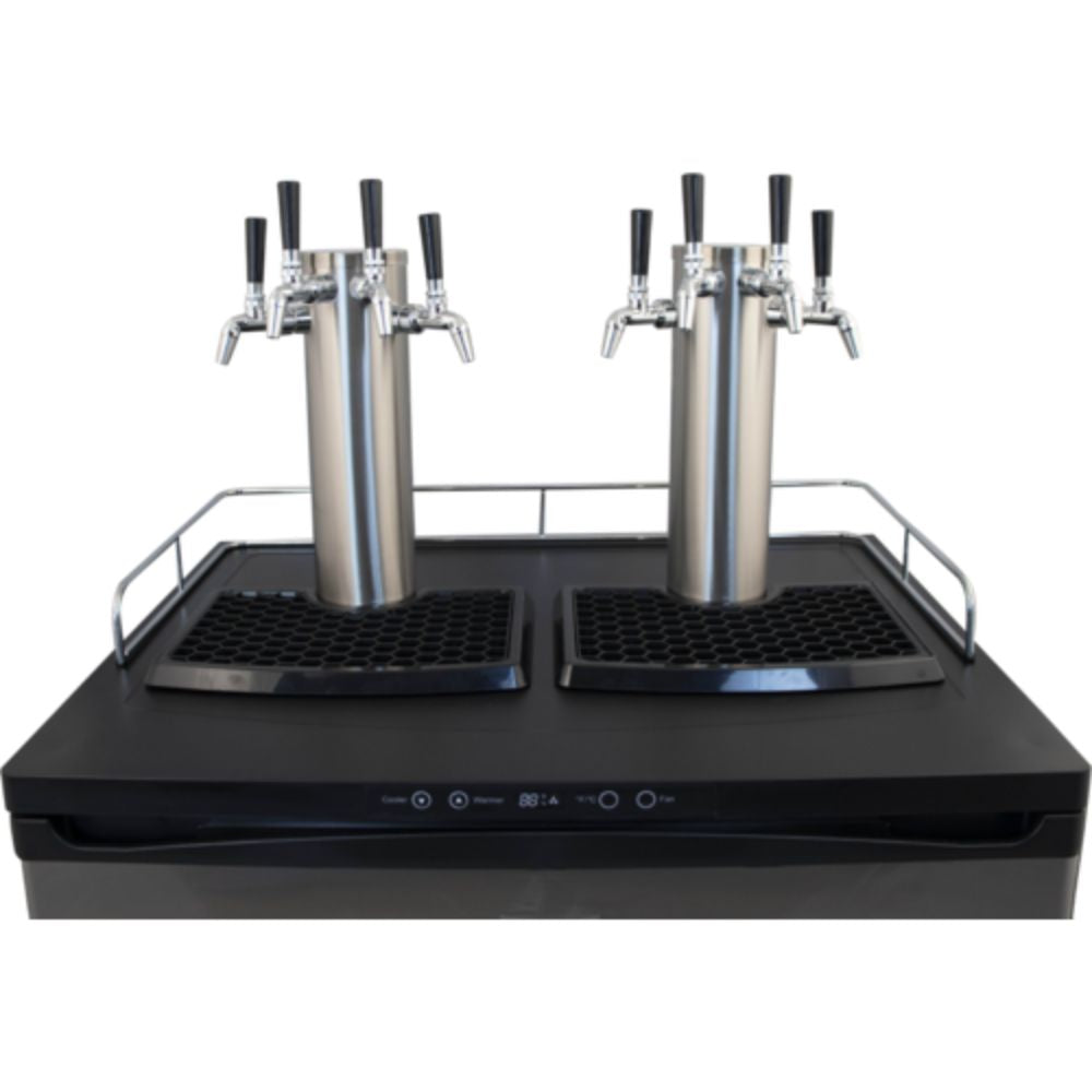 Komos 35-2/5" Double-Wide Freestanding Stainless Steel Air-Cooled Towers Kegerator