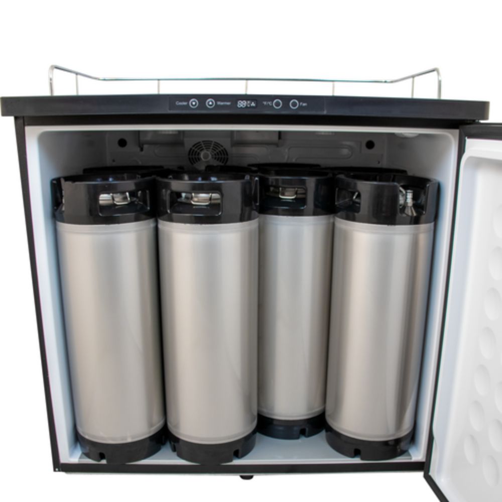 Komos 35-2/5" Double-Wide Freestanding Stainless Steel Air-Cooled Towers Kegerator