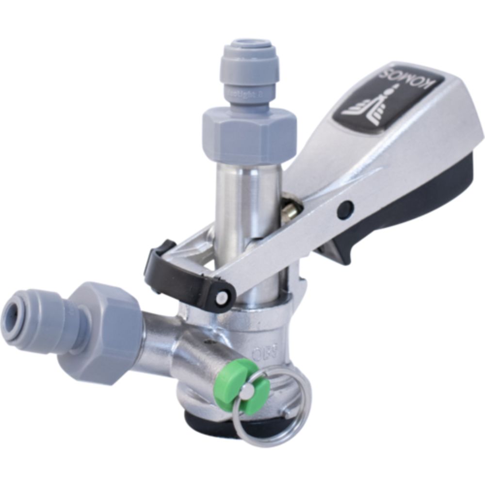 Komos Stainless Steel D-Style Keg Coupler with 8 mm Duotight Adapters