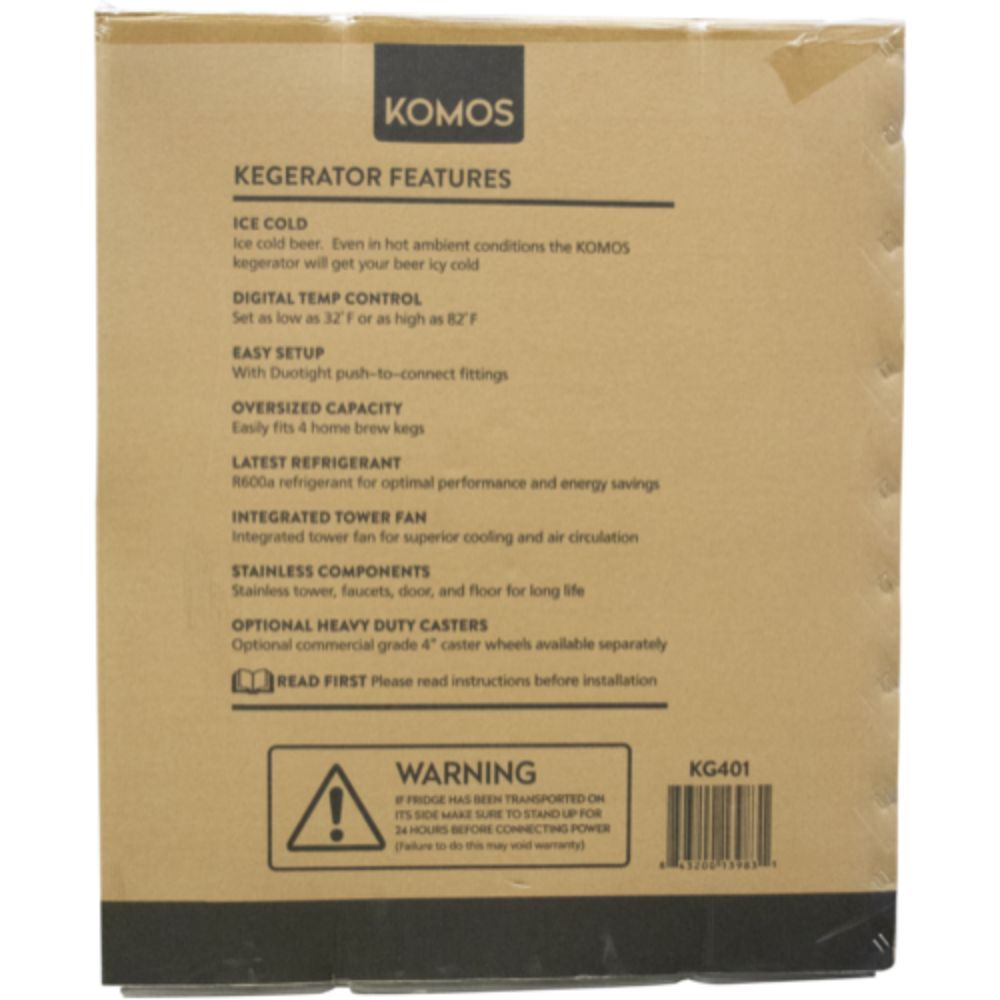 Komos 23-3/4" Freestanding Quad Tap Kegerator