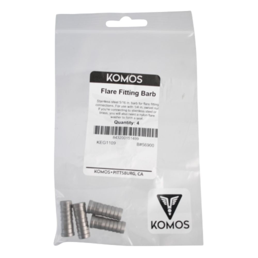 Komos Flare Fitting Stainless 5/16" Barb 4-Pack