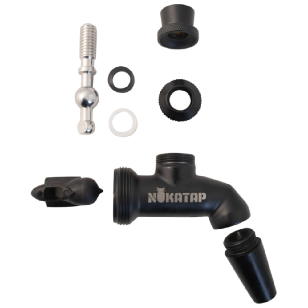 KegLand NukaTap Stainless Steel Beer Faucet Matte Black Finish Stealth Bomber Edition Forward Sealing