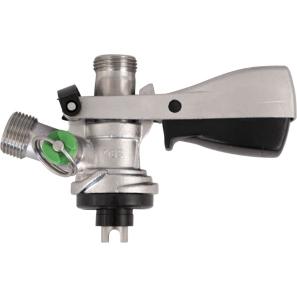 Komos Stainless Steel S-Style Keg Coupler (With PRV) 1/4 " Barb Connectors Included