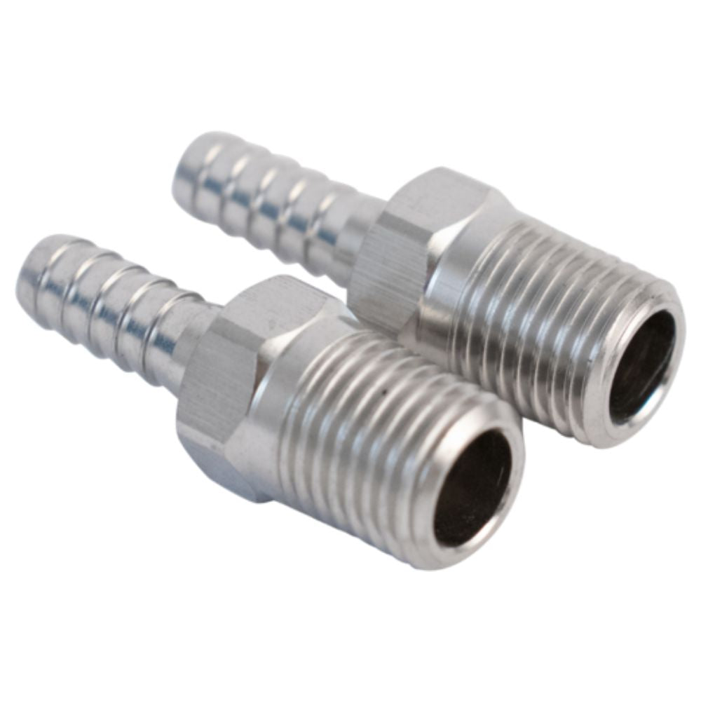 Komos Stainless Barb 1/4 In. MPT x 1/4 " Barb 2-Pack