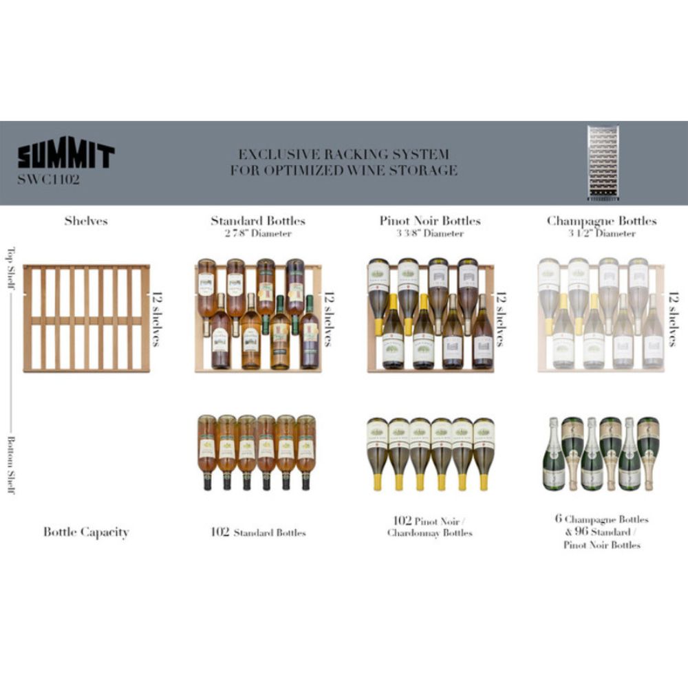 Summit 24" Wide 102 Bottle Single-Zone Built-In Wine Cooler