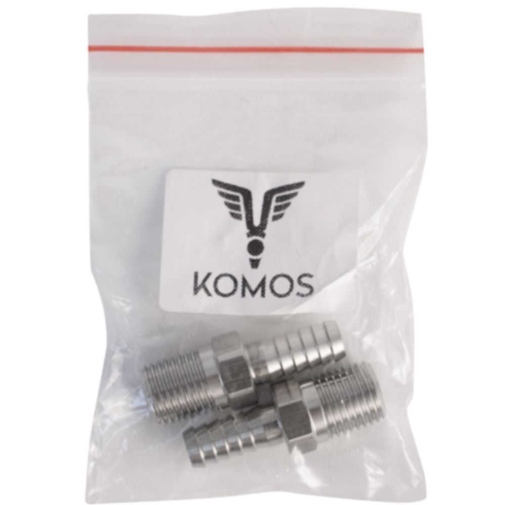 Komos Stainless Barb 1/4 " MPT x 5/16 " Barb 2-Pack