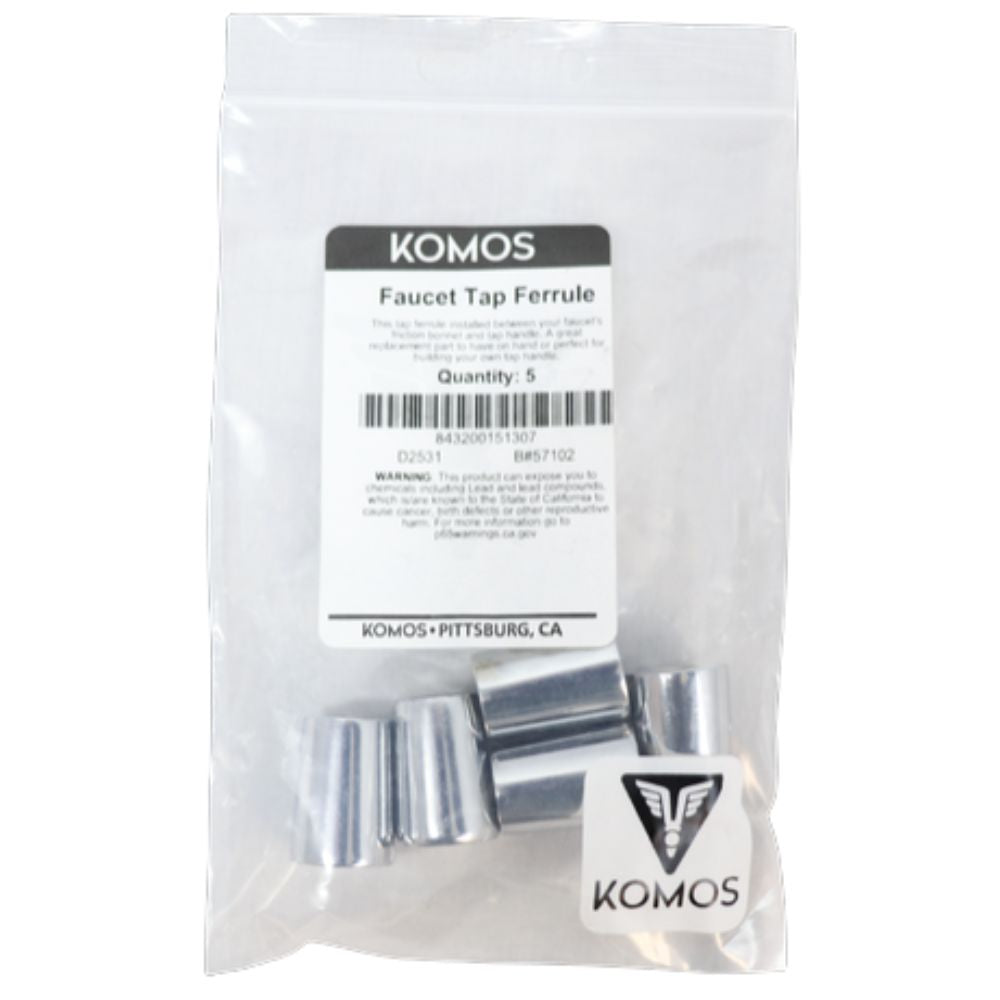 Komos Beer Faucet Tap Ferrule Chrome 5-Pack
